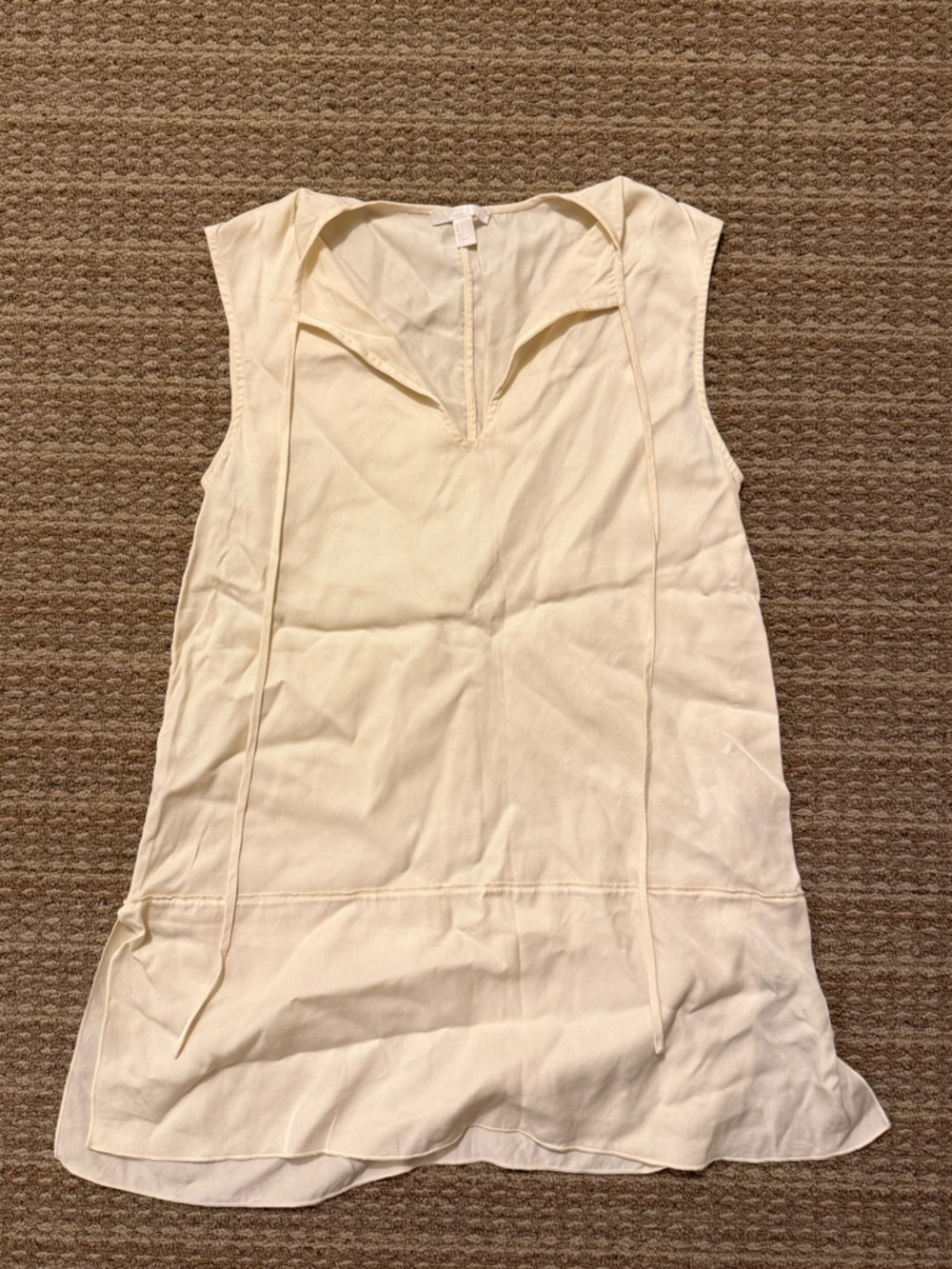 COS Sleeveless Tie-Neck Blouse in Cream - Picture 6 of 7